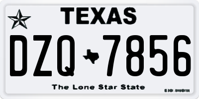 TX license plate DZQ7856