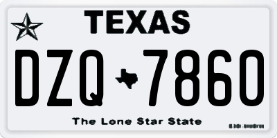 TX license plate DZQ7860