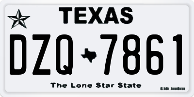 TX license plate DZQ7861