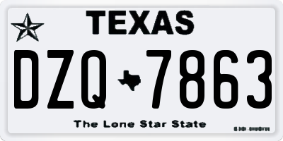 TX license plate DZQ7863