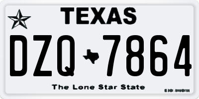 TX license plate DZQ7864