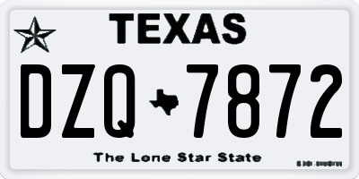 TX license plate DZQ7872