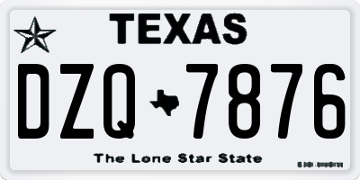TX license plate DZQ7876