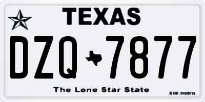 TX license plate DZQ7877