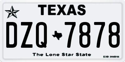 TX license plate DZQ7878