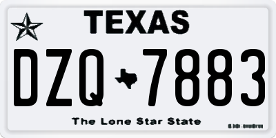 TX license plate DZQ7883