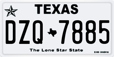 TX license plate DZQ7885