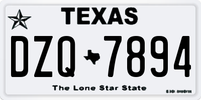 TX license plate DZQ7894