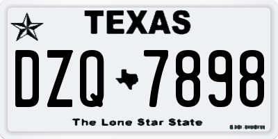 TX license plate DZQ7898