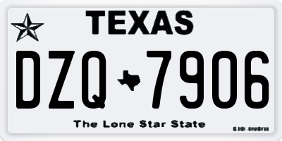 TX license plate DZQ7906