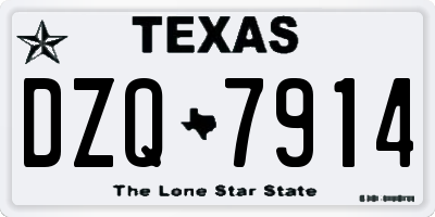 TX license plate DZQ7914