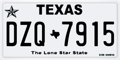 TX license plate DZQ7915