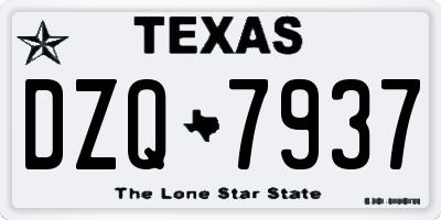 TX license plate DZQ7937
