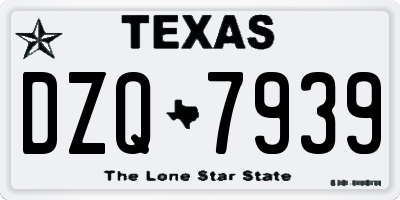 TX license plate DZQ7939