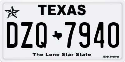 TX license plate DZQ7940