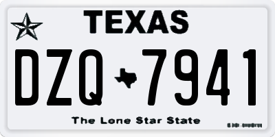 TX license plate DZQ7941