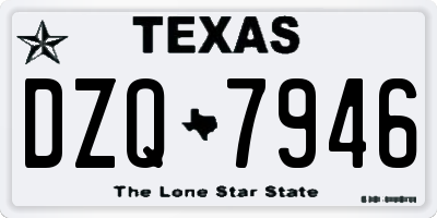 TX license plate DZQ7946
