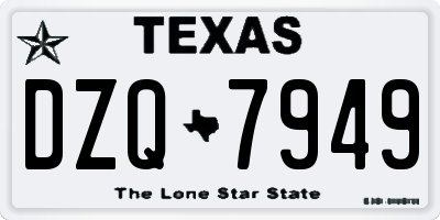 TX license plate DZQ7949