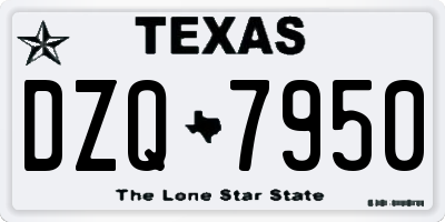 TX license plate DZQ7950