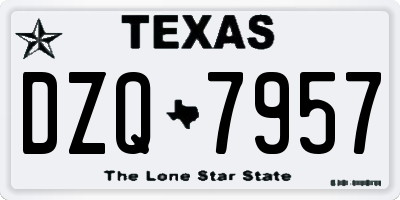 TX license plate DZQ7957