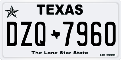 TX license plate DZQ7960