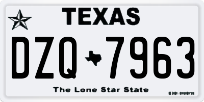 TX license plate DZQ7963