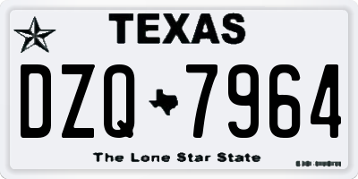 TX license plate DZQ7964