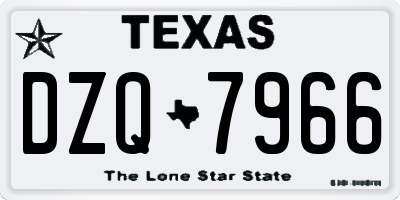 TX license plate DZQ7966