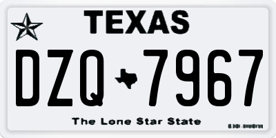 TX license plate DZQ7967