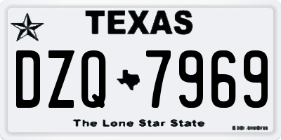 TX license plate DZQ7969