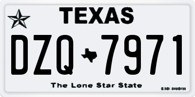 TX license plate DZQ7971