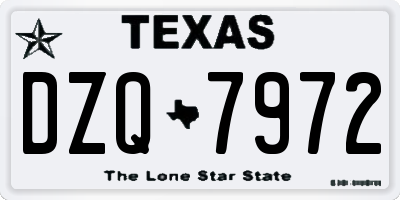 TX license plate DZQ7972