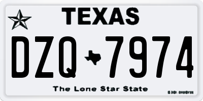 TX license plate DZQ7974