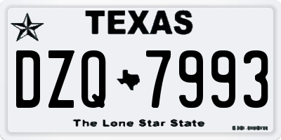 TX license plate DZQ7993