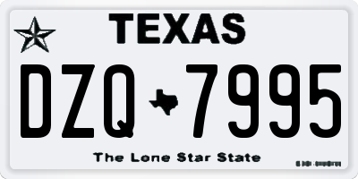 TX license plate DZQ7995