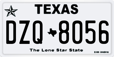 TX license plate DZQ8056