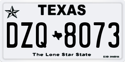 TX license plate DZQ8073