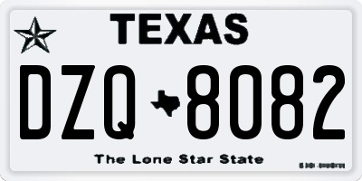 TX license plate DZQ8082