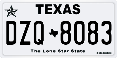 TX license plate DZQ8083
