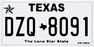 TX license plate DZQ8091
