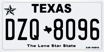 TX license plate DZQ8096