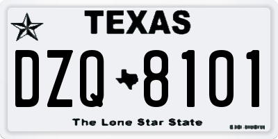 TX license plate DZQ8101