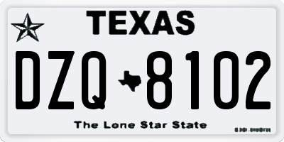 TX license plate DZQ8102