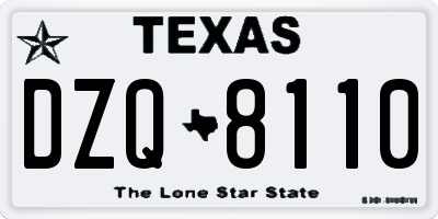 TX license plate DZQ8110