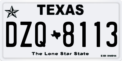TX license plate DZQ8113