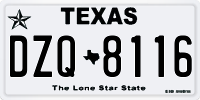 TX license plate DZQ8116