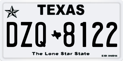 TX license plate DZQ8122