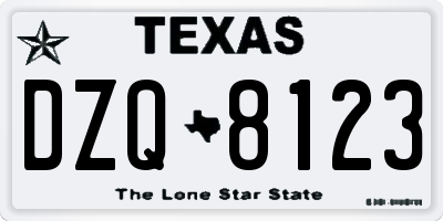 TX license plate DZQ8123