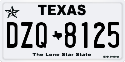 TX license plate DZQ8125