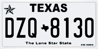 TX license plate DZQ8130
